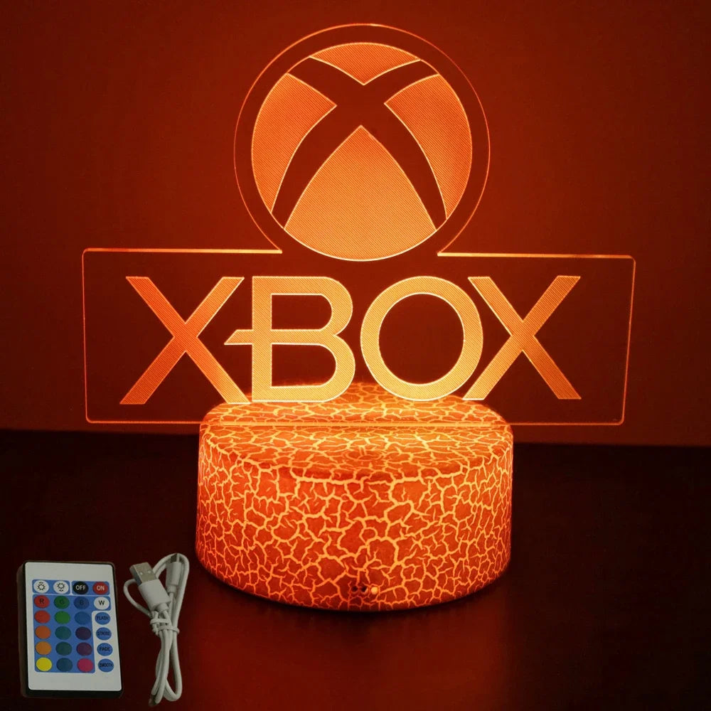 Lámpara LED 3D de Juego Luz Nocturna para la Habitación de Gaming XBOX, Iluminación de Mesa de Configuración para Jugadores, Decoración de Lámparas, Icono de Habitación, Regalos para Niños