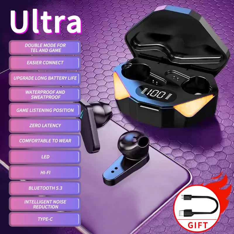 Nuevos auriculares Bluetooth inalámbricos para juegos, earbuds de baja latencia, audífonos bluetooth inalámbricos, auriculares gamer con micrófono.