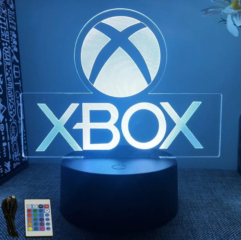 Lámpara LED 3D de Juego Luz Nocturna para la Habitación de Gaming XBOX, Iluminación de Mesa de Configuración para Jugadores, Decoración de Lámparas, Icono de Habitación, Regalos para Niños