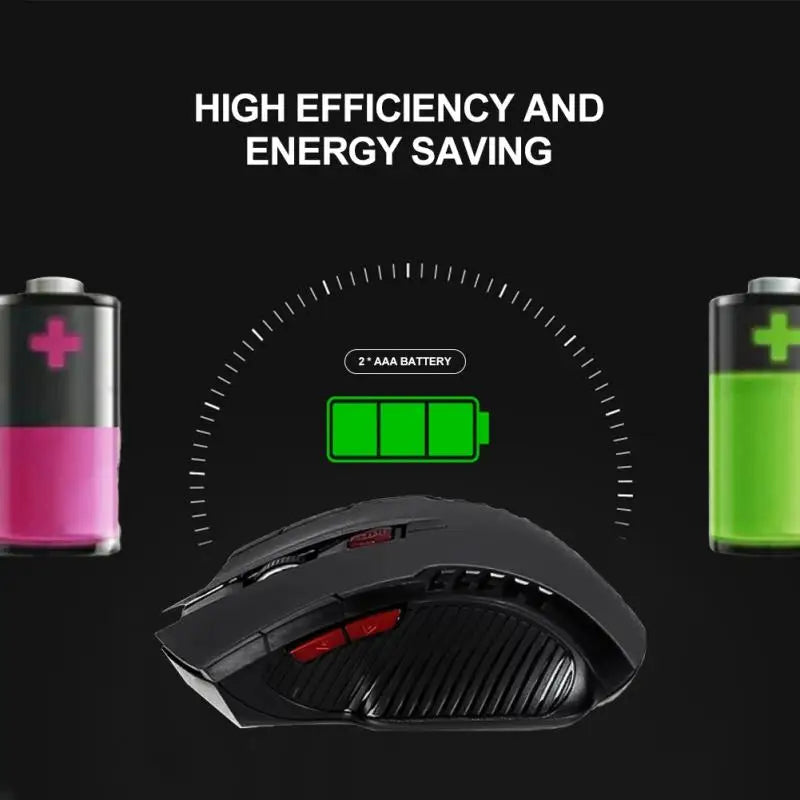 mouse inalámbrico de 2.4G con receptor USB, 6 botones, mouse ópticos inalámbricos profesionales