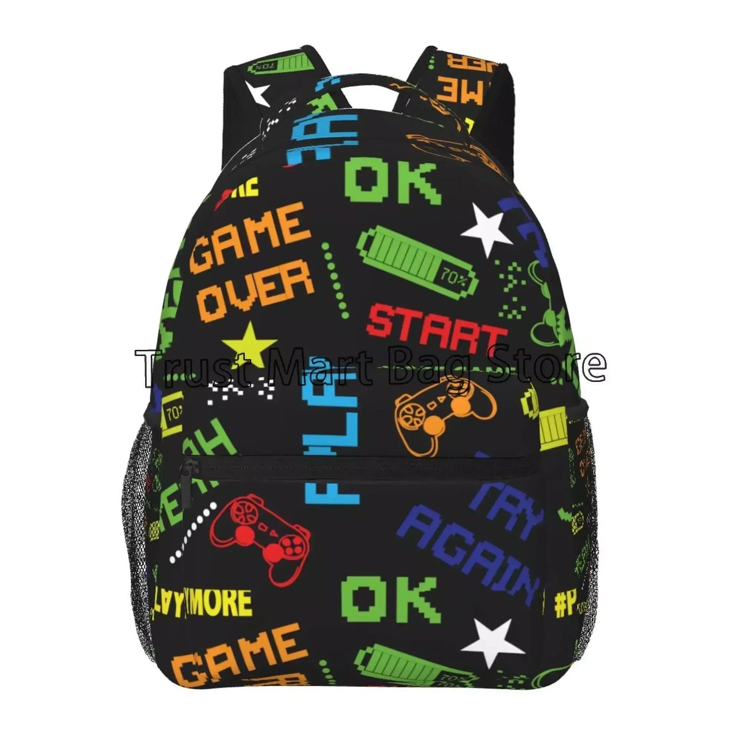 Mochila de video juegos para chicos y chicas, duradera, mochila escolar para computadora, mochila de viaje, senderismo, camping, mochila de día unisex, mochila casual para laptop.
