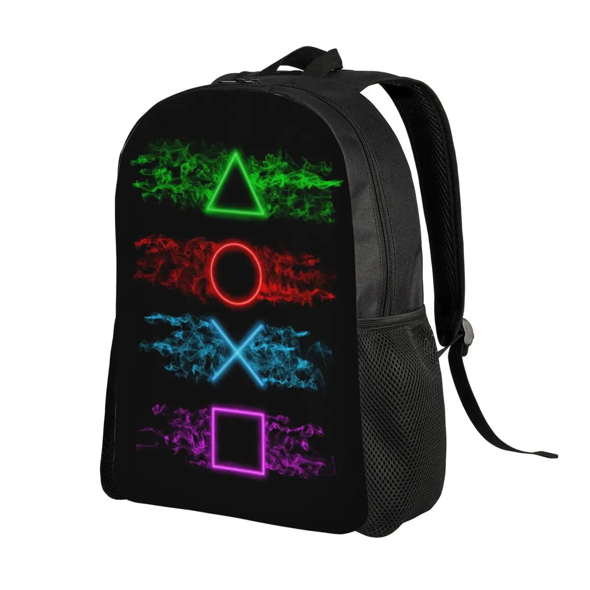 Mochila con botones de PlayStation para mujeres y hombres, impermeable, mochila escolar universitaria, regalo para gamers, mochila estampada