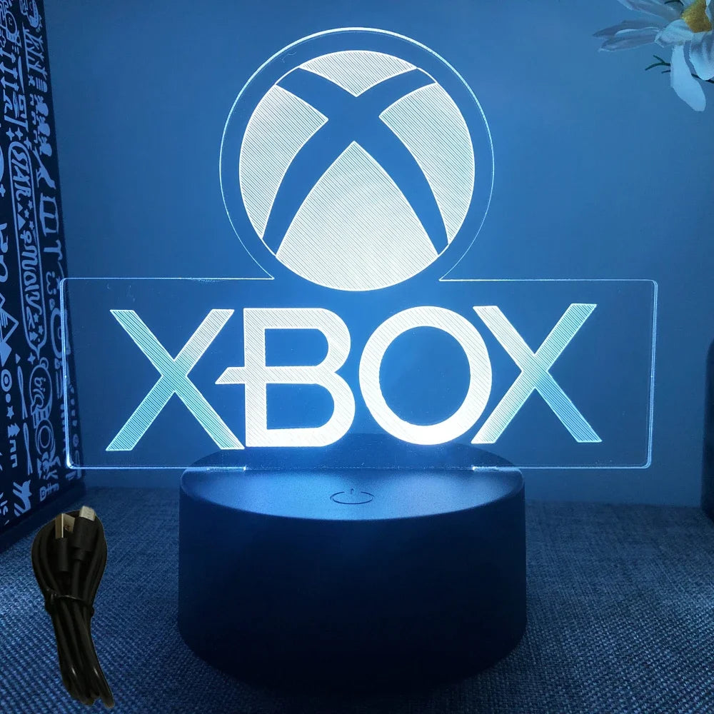 Lámpara LED 3D de Juego Luz Nocturna para la Habitación de Gaming XBOX, Iluminación de Mesa de Configuración para Jugadores, Decoración de Lámparas, Icono de Habitación, Regalos para Niños