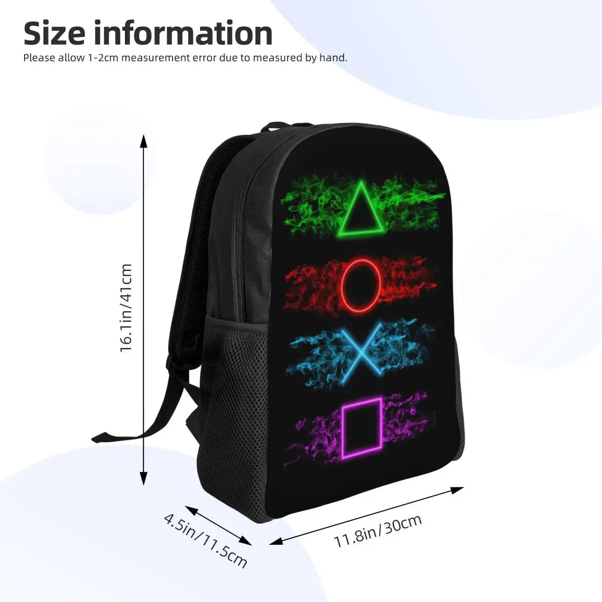Mochila con botones de PlayStation para mujeres y hombres, impermeable, mochila escolar universitaria, regalo para gamers, mochila estampada