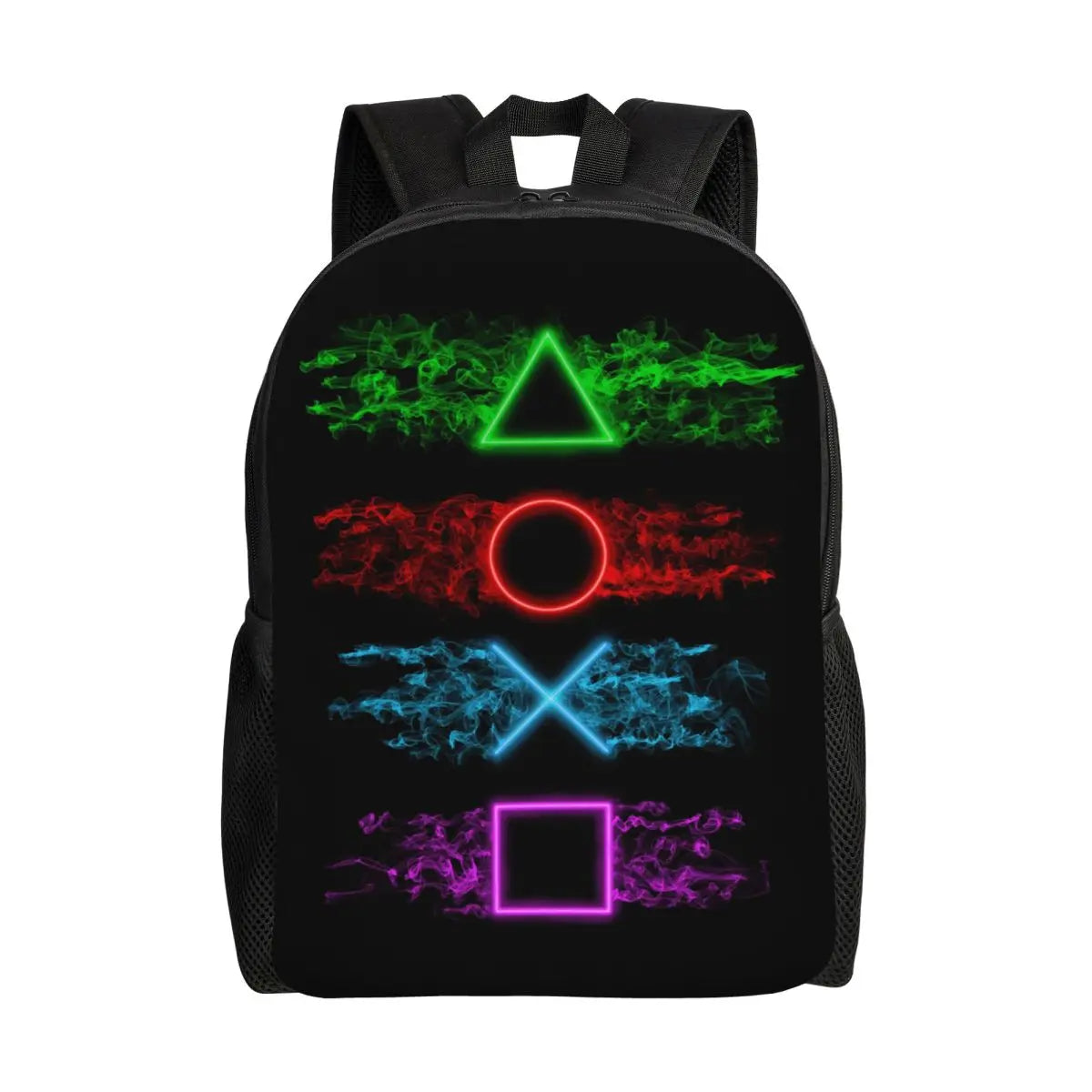 Mochila con botones de PlayStation para mujeres y hombres, impermeable, mochila escolar universitaria, regalo para gamers, mochila estampada
